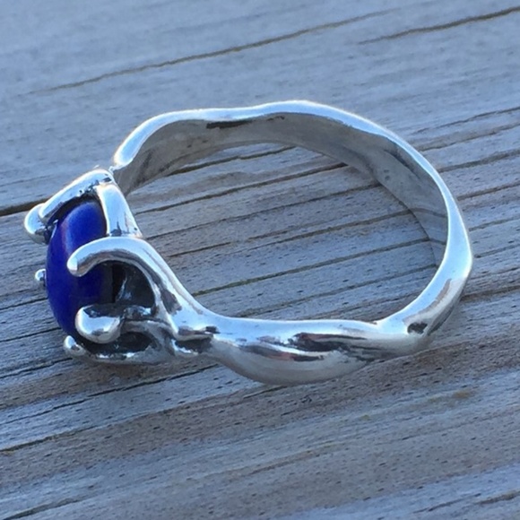 GODDESS Ring .925 Sterling Silver w/ Lapis Lazuli - Picture 3 of 11